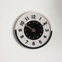Reloj de Pared Decorativo Moderno Beige y Negro 30.5x4.5x30.5 Cm
