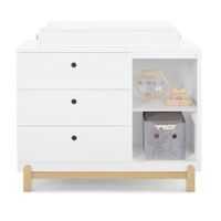 Cómoda de 3 Cajones Poppy con Compartimentos y Cajones Entrelazados Blanco