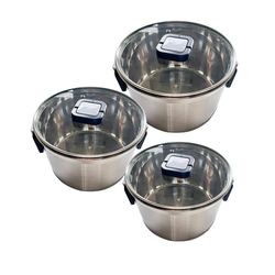 Set de 3 Ollas de Acero Inoxidable 16, 20 y 24 Cm