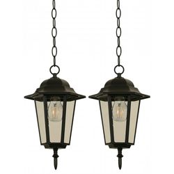 Set de Faroles para Exterior Colgante Negro 2 Pzas - Zlumini