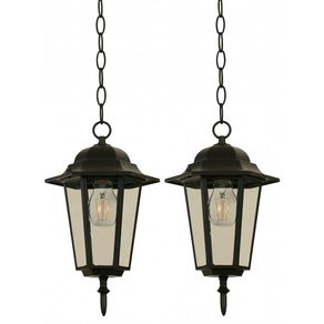 Set de Faroles para Exterior Colgante Negro 2 Pzas - Zlumini