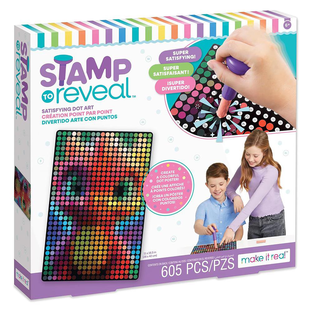 Set de Arte Stamp to Reveal de 605 Piezas para 6+ Años Estampa por númerós - Make It Real