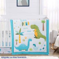 Set De Edredón Para Cuna Dinosaurios 2 Pzas