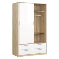 Armario Blanco con 2 Puertas 4 Gavetas