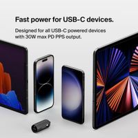 Cargador de Auto USB-C con Cable USB-C a USB-C 30 W Negro