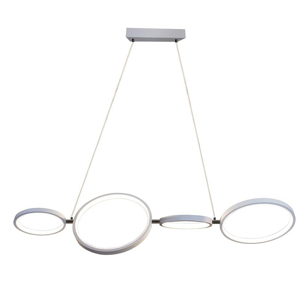 Lámpara Colgante LED Aureal con 4 Anillos Luz Cálida 33 W Color Blanco