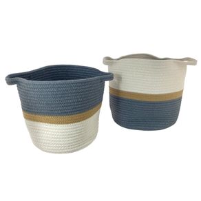 Set de Cestas Azul y Blanco 2 Pzas 30x30x30 Cm - Concepts