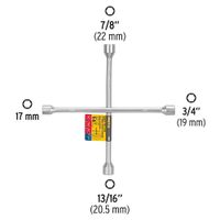 Llave De Cruz 14 Plg Para Entradas De 13/16 Plg, 3/4 Plg, 7/8 Plg Y 17Mm - Pretul