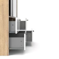 Armario Blanco con 2 Puertas 4 Gavetas