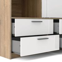 Armario Blanco con 2 Puertas 4 Gavetas