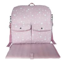 Pañalera Mochila Estrellas Rosada