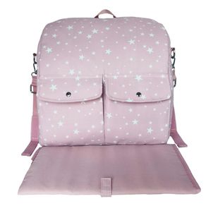 Pañalera Mochila Estrellas Rosada