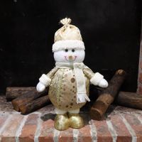 Muñeco de Frosty Parado Dorado y Blanco 40 Cm