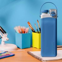 Botella para Agua de Silicona Plegable Azul