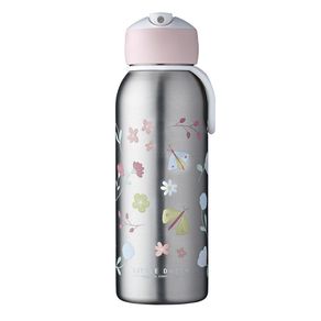 Botella Insulada con Pajilla 12 Oz  Flores