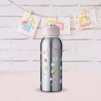 Botella Insulada con Pajilla 12 Oz  Flores