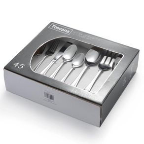 Set De Cubiertos Acero Inoxidable 45 Pzas - Toscana