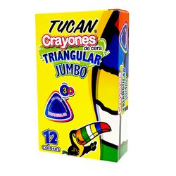 Crayón De Cera Triangular Jumbo 12 Colores - Tucan
