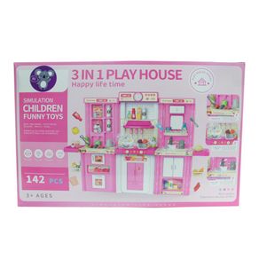Casa de Juegos 3 en 1 Rosa
