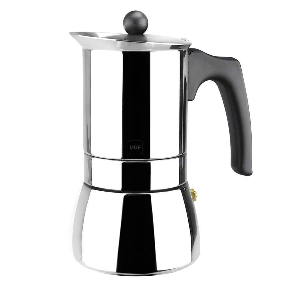 Cafetera Italiana de Inducción de Acero Inoxidable para 6 Tazas Color Plateado