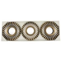 Set de 3 Espejos Decorativos Sol Radiante Dorado 25 Cm