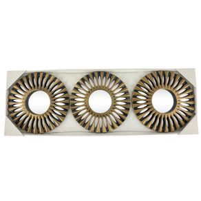 Set de 3 Espejos Decorativos Sol Radiante Dorado 25 Cm