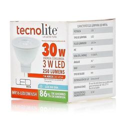 Bombillo Mr16 LED Gu5.3 3 W Luz de Día