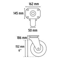 Rodo De Hule Con Balero 6 Plg Pisada 50 Mm - Fiero