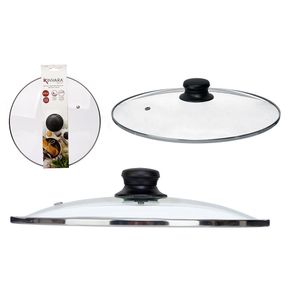 Tapadera de Vidrio Templado con Perilla Negra 30 Cm