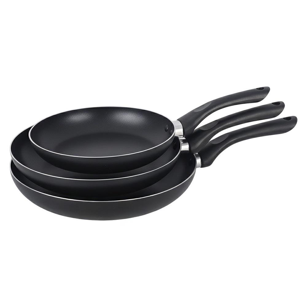 Set de 3 Sartenes Antiadherentes de Aluminio 20, 24 y 26 cm Color Negro
