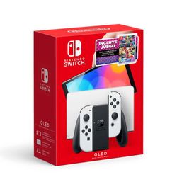 Consola Nintendo Switch OLED Blanca Con Mario Kart 8 Deluxe