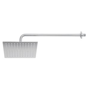 Regadera Cuadrada con Brazo Satín 10 Plg