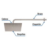 Regadera Cuadrada con Brazo Satín 10 Plg