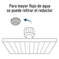 Regadera Cuadrada con Brazo Satín 10 Plg
