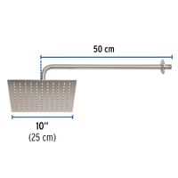 Regadera Cuadrada con Brazo Satín 10 Plg