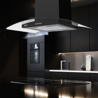 Campana Extractora con Vidrio Curvo de 30 Plg