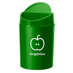 Basurero Verde para Residuos Orgánicos con Tapa Vaivén