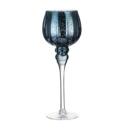 Candelero de Vidrio Azul
