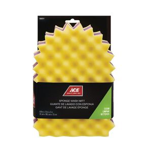 Guante de Lavado con Esponja Amarilla - Ace