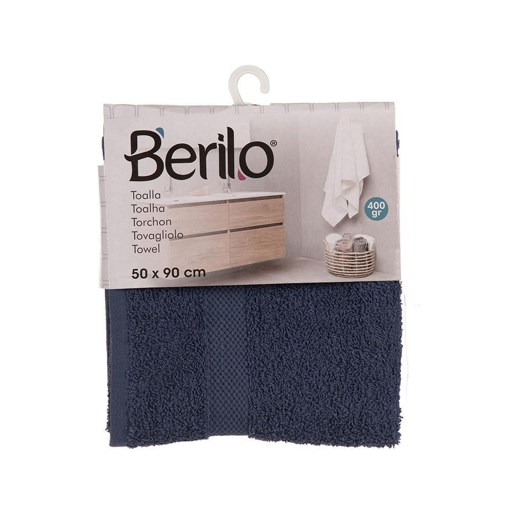 Toalla de Mano 80 % Algodón 50 x 90 cm Color Azul Oscuro