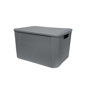 Caja Tipo Ratán Gris - Green Tech Varias Capacidades