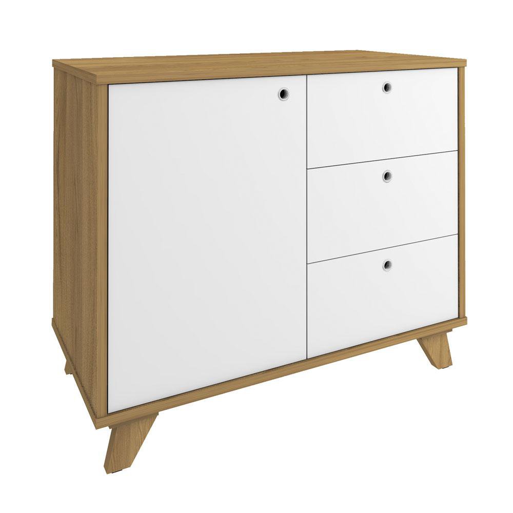 Gavetero Lugano 90.5 x 45.4 x 75 cm Color Blanco y Café
