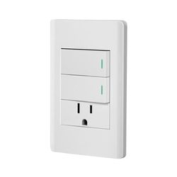 Tomacorriente y 2 Interruptores 1 Modulo Lisboa Blanco - Volteck