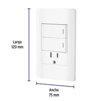 Tomacorriente y 2 Interruptores 1 Modulo Lisboa Blanco - Volteck