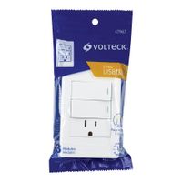 Tomacorriente y 2 Interruptores 1 Modulo Lisboa Blanco - Volteck