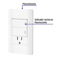 Tomacorriente y 2 Interruptores 1 Modulo Lisboa Blanco - Volteck