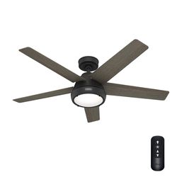 Ventilador Negro Mate 52 Plg Burroughs Hunter