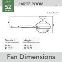 Ventilador Negro Mate 52 Plg Burroughs Hunter
