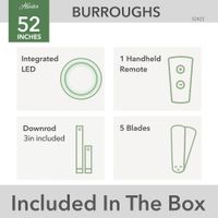 Ventilador Negro Mate 52 Plg Burroughs Hunter