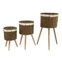 Set de 3 Canastas con Base 29.5x29.5x57 Cm